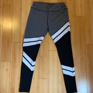 Hot Kiss Black & White Mesh Athletic Yoga Pants Lg